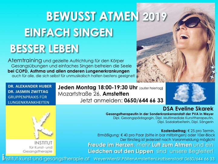 Gruppe Amstetten, COPD, DSA Eveline Skarek, Institut für Kunst- und Gesangstherapie