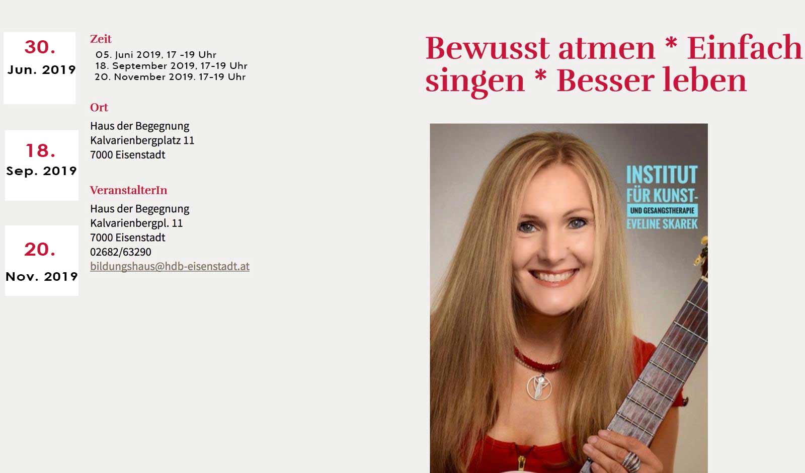 Gruppe Eisenstadt, COPD, DSA Eveline Skarek, Institut für Kunst- und Gesangstherapie