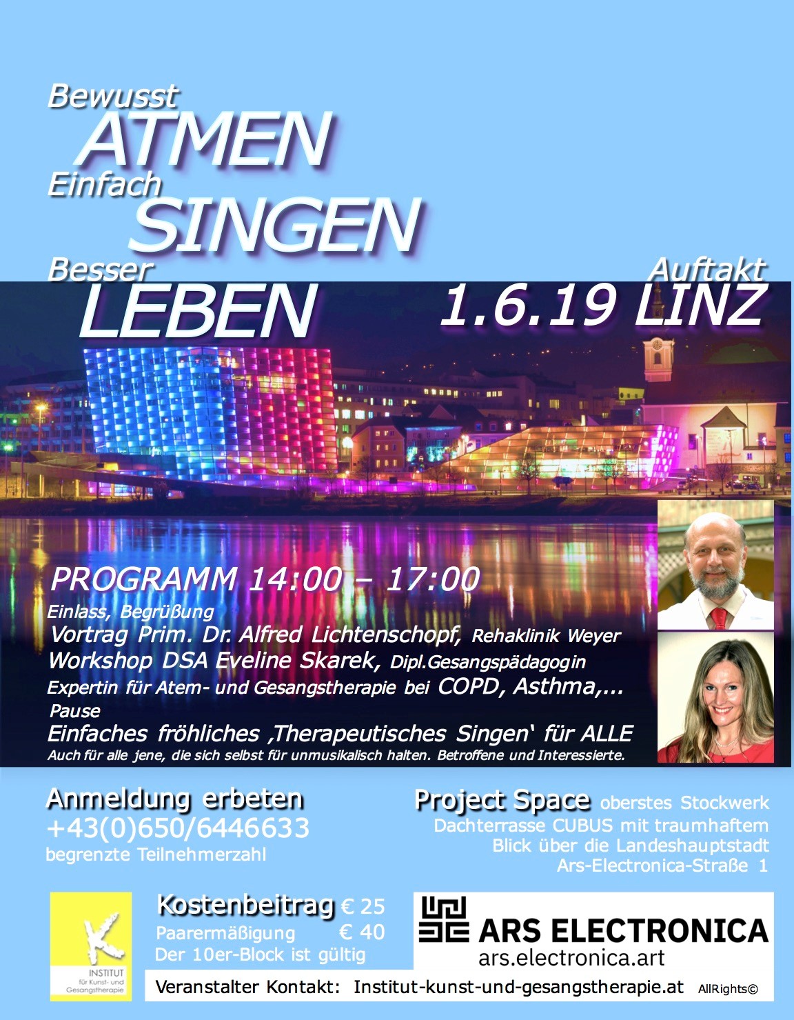 Gruppe Linz, COPD, DSA Eveline Skarek, Institut für Kunst- und Gesangstherapie